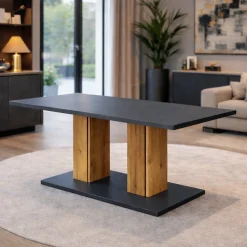 OTTO home Esstisch »Torino, Säulentisch, Speisetisch, Küchentisch, ausziehbar bis 180 cm« Platz für bis zu 6 Personen, verlängerbar durch Einlegeplatte