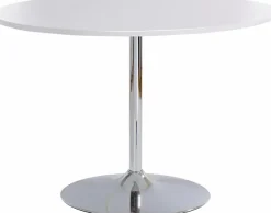 OTTO home Esstisch »Trompet« rund,Ø110 cm, Tischplatte weiß Hochglanz, Trompetenfuß, Tulpentisch