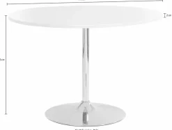 OTTO home Esstisch »Trompet« rund,Ø110 cm, Tischplatte weiß Hochglanz, Trompetenfuß, Tulpentisch