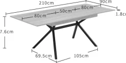 OTTO home Esstisch »Vendy« ausziehbarer Tisch mit pflegeleichter Oberfläche, 160-210 cm