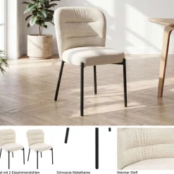 OTTO home Esszimmerstuhl »Aniene« () 2 Stk.Gepolsterte Rückenlehne und Sitzfläche, Sitzhöhe 49 cm