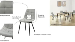OTTO home Esszimmerstuhl »Arhus« (Set) 2 Stk.Küchenstuhl mit weichem Samtvelours Bezug, pflegeleichtes Material