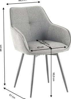 OTTO home Esszimmerstuhl »Azura« (Set) 2 Stk.Moderner Armlehnstuhl mit 360 Grad drehbarer Sitzschale in Webstoff