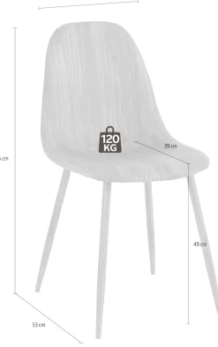 OTTO home Esszimmerstuhl »Blackburn« () aus Kunstleder und Metallbeinen, in 2 Farbvarianten, Sitzhöhe 49 cm