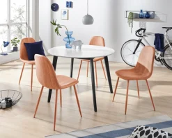 OTTO home Esszimmerstuhl »Blackburn« () aus Kunstleder und Metallbeinen, in 2 Farbvarianten, Sitzhöhe 49 cm