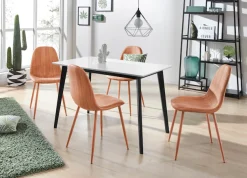 OTTO home Esszimmerstuhl »Blackburn« () aus Kunstleder und Metallbeinen, in 2 Farbvarianten, Sitzhöhe 49 cm