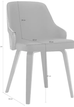 OTTO home Esszimmerstuhl »Bojan« () 2 Stk.pflegeleichtes Kunstleder, Sitz- und Rücken gepolstert, Sitzhöhe 47 cm