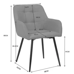 OTTO home Esszimmerstuhl »Bostony« () 2 Stk.gepolsterte Rückenlehne, Armlehne und Sitzfläche, Sitzhöhe 49 cm