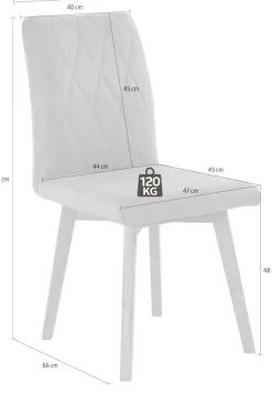 OTTO home Esszimmerstuhl »Brest« (Set) 2 Stk.Gestell aus Eiche Massivholz geölt