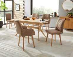 OTTO home Esszimmerstuhl »Brest« (Set) 2 Stk.Gestell aus Eiche Massivholz geölt