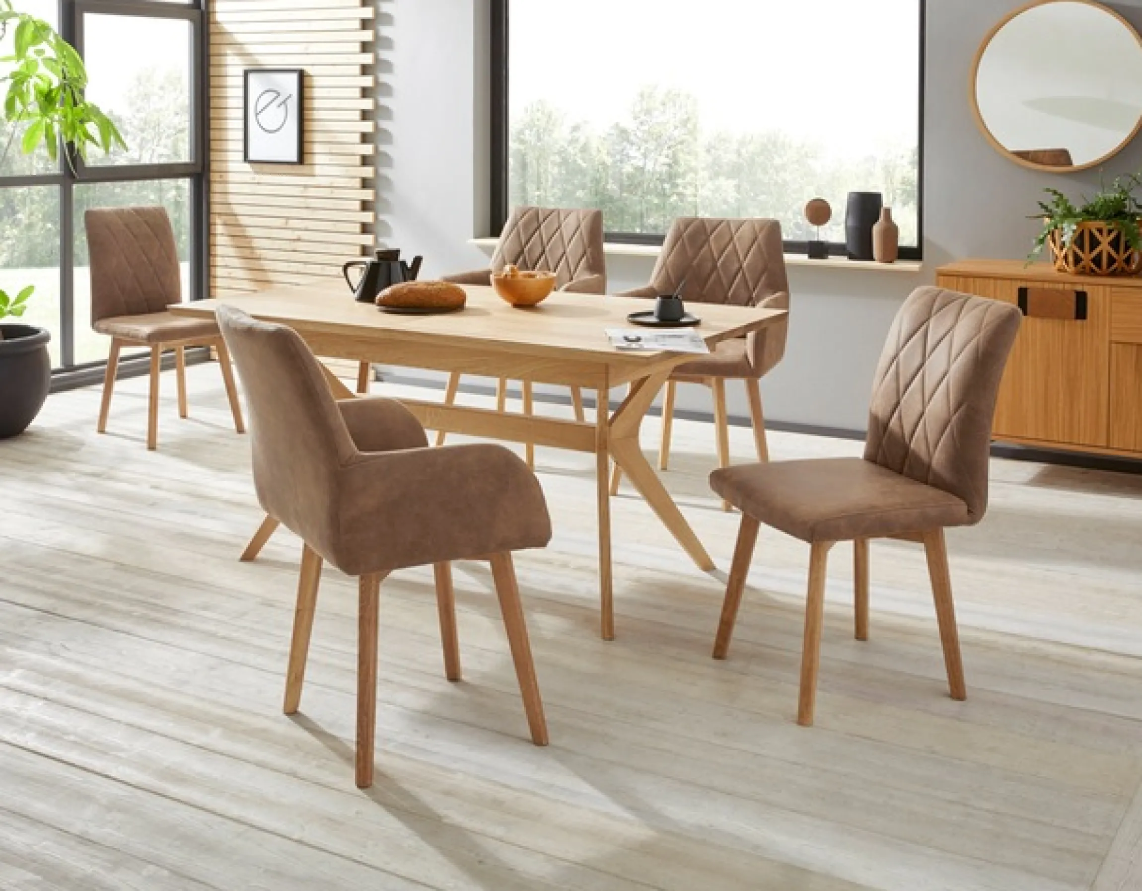 OTTO home Esszimmerstuhl »Brest« (Set) 2 Stk.Gestell aus Eiche Massivholz geölt