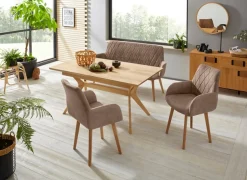 OTTO home Esszimmerstuhl »Brest« (Set) 2 Stk.Armlehnstuhl in Leder oder Microfaser, Gestell Eiche Massiv geölt