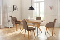 OTTO home Esszimmerstuhl »Brest« (Set) 2 Stk.Armlehnstuhl in Leder oder Microfaser, Gestell Eiche Massiv geölt