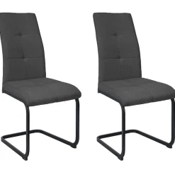 OTTO home Esszimmerstuhl »Calgoty« (Set) 2 Stk.Freischwinger, Webstoff Bezug, schwarzes Metallgestell