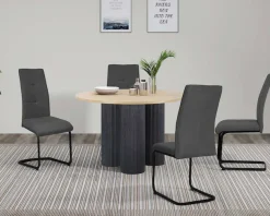 OTTO home Esszimmerstuhl »Calgoty« (Set) 2 Stk.Freischwinger, Webstoff Bezug, schwarzes Metallgestell