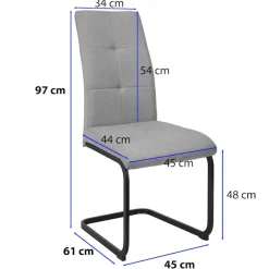 OTTO home Esszimmerstuhl »Calgoty« (Set) 2 Stk.Freischwinger, Webstoff Bezug, schwarzes Metallgestell