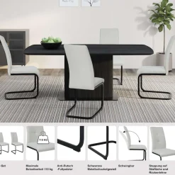 OTTO home Esszimmerstuhl »Calgoty« (Set) 2 Stk.Freischwinger, Webstoff Bezug, schwarzes Metallgestell