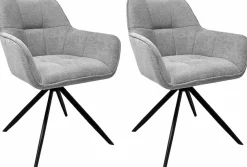 OTTO home Esszimmerstuhl »Christoffer« (Set) 2 Stk.Webstoff Bezug, pulverbeschichtetes schwarzes Metallgestell