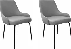 OTTO home Esszimmerstuhl »Cillian« (Set) 2 Stk.pflegeleichter Webstoff, schwarze Metallbeine, Sitzbreite 46 cm