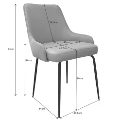 OTTO home Esszimmerstuhl »Cillian« (Set) 2 Stk.pflegeleichter Webstoff, schwarze Metallbeine, Sitzbreite 46 cm