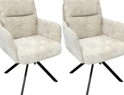 OTTO home Esszimmerstuhl »Darrin« (Set) 2 Stk.Chenille Bezug, schwarzes Metallgestell
