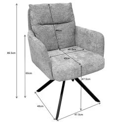 OTTO home Esszimmerstuhl »Darrin« (Set) 2 Stk.Chenille Bezug, schwarzes Metallgestell