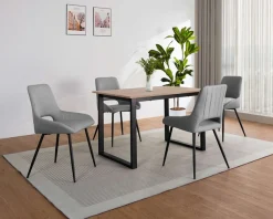 OTTO home Esszimmerstuhl »Derrek« (Set) 2 Stk.pflegeleichter Webstoff, schwarze Metallbeine, Sitzbreite 40 cm