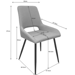 OTTO home Esszimmerstuhl »Derrek« (Set) 2 Stk.pflegeleichter Webstoff, schwarze Metallbeine, Sitzbreite 40 cm
