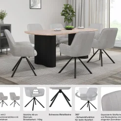 OTTO home Esszimmerstuhl »Flaurent« () 2 Stk.gepolsterte Rückenlehne, Armlehne und Sitzfläche, Sitzhöhe 50 cm