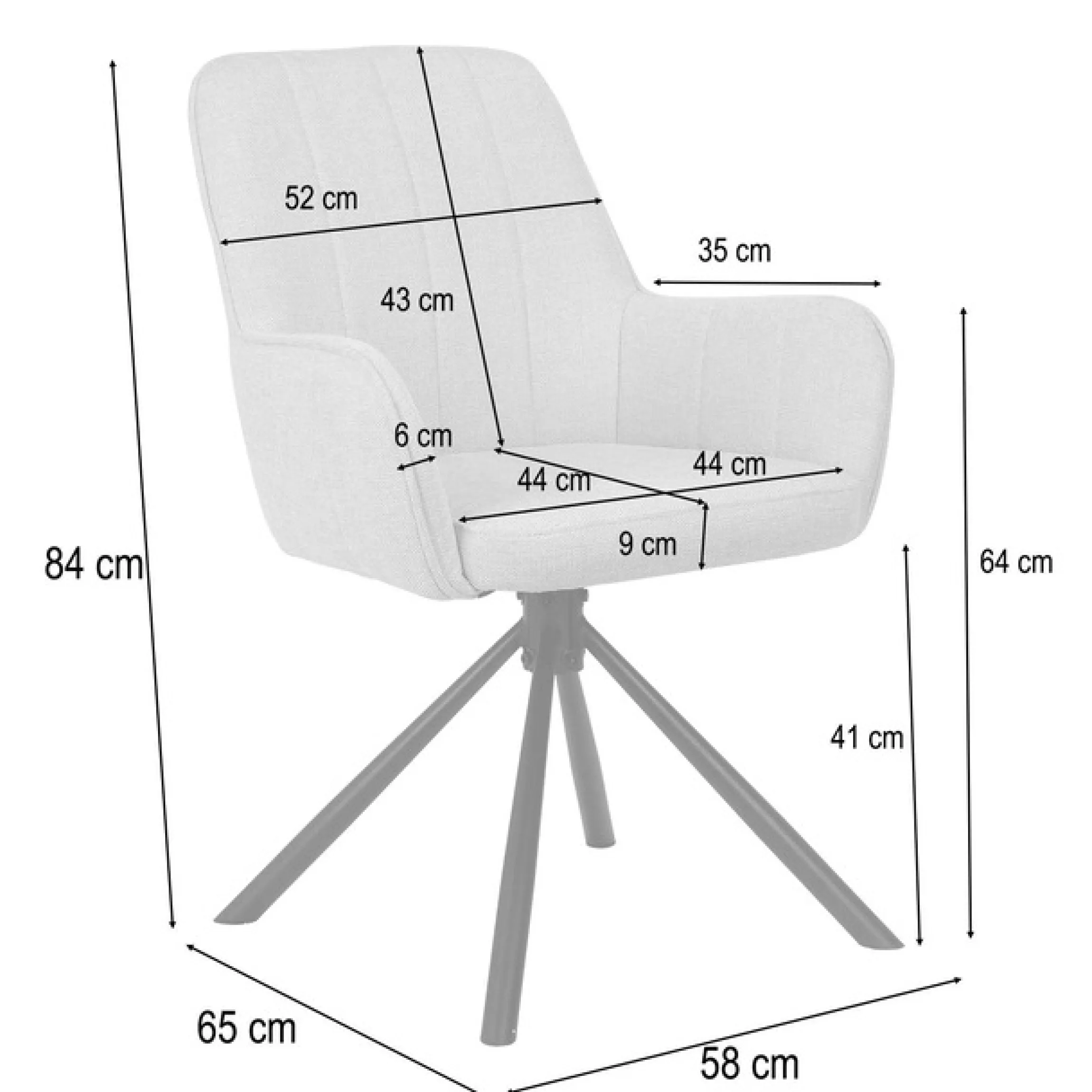 OTTO home Esszimmerstuhl »Flaurent« () 2 Stk.gepolsterte Rückenlehne, Armlehne und Sitzfläche, Sitzhöhe 50 cm