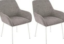OTTO home Esszimmerstuhl »Gabbie« (Set) 2 Stk.mit weißen Metallbeinen, Webstoff Bezug, Sitzhöhe 47,5 cm