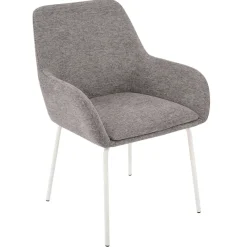 OTTO home Esszimmerstuhl »Gabbie« (Set) 2 Stk.mit weißen Metallbeinen, Webstoff Bezug, Sitzhöhe 47,5 cm