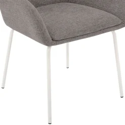OTTO home Esszimmerstuhl »Gabbie« (Set) 2 Stk.mit weißen Metallbeinen, Webstoff Bezug, Sitzhöhe 47,5 cm
