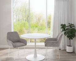 OTTO home Esszimmerstuhl »Gabbie« (Set) 2 Stk.mit weißen Metallbeinen, Webstoff Bezug, Sitzhöhe 47,5 cm