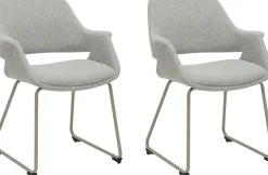OTTO home Esszimmerstuhl »Genna« (Set) 2 Stk.pflegeleichter Webstoff Bezug, edles Metallgestell, Sitzhöhe 47 cm