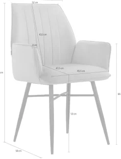 OTTO home Esszimmerstuhl »Hrodwyn« () 2 Stk.Sitz gepolstert, mit horizontale Nähten am Rücken, Sitzhöhe 52 cm