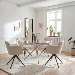 OTTO home Esszimmerstuhl »Isarco« () 2 Stk.360° Auto Rückkehr, gepolsterte Rückenlehne, Armlehne und Sitzfläche