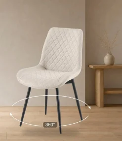 OTTO home Esszimmerstuhl »Juniper« () 2 Stk.Stuhl aus Webstoff mit moderner Rautensteppung und 360° Drehfunktion