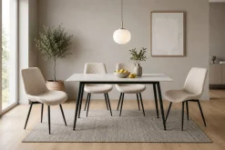 OTTO home Esszimmerstuhl »Juniper« () 2 Stk.Stuhl aus Webstoff mit moderner Rautensteppung und 360° Drehfunktion