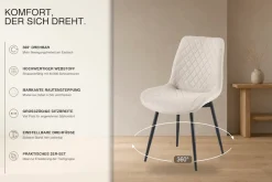 OTTO home Esszimmerstuhl »Juniper« () 2 Stk.Stuhl aus Webstoff mit moderner Rautensteppung und 360° Drehfunktion