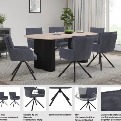 OTTO home Esszimmerstuhl »Les Choux« () 2 Stk.gepolsterte Rückenlehne, Armlehne und Sitzfläche, Sitzhöhe 48 cm