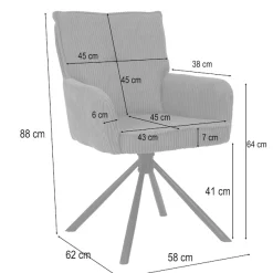 OTTO home Esszimmerstuhl »Les Choux« () 2 Stk.gepolsterte Rückenlehne, Armlehne und Sitzfläche, Sitzhöhe 48 cm