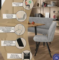 OTTO home Esszimmerstuhl »Mily Essstuhl, Wohnstuhl, Polsterstuhl, 4-Fußstuhl« (Set) 2 Stk.