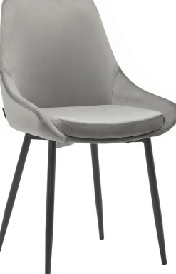 OTTO home Esszimmerstuhl »Niam, Polsterstuhl« () 2er Set, schwarze Metallbeine, pflegeleichter Samtvelours Bezug