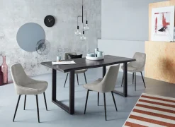 OTTO home Esszimmerstuhl »Niam, Polsterstuhl« () 2er Set, schwarze Metallbeine, pflegeleichter Samtvelours Bezug