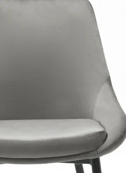 OTTO home Esszimmerstuhl »Niam, Polsterstuhl« () 2er Set, schwarze Metallbeine, pflegeleichter Samtvelours Bezug