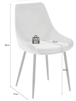 OTTO home Esszimmerstuhl »Niam, Polsterstuhl« () 2er Set, schwarze Metallbeine, pflegeleichter Samtvelours Bezug