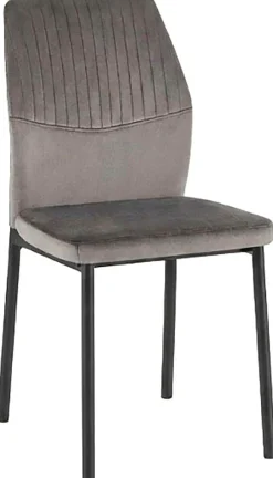 OTTO home Esszimmerstuhl »Nora« (Set) 4 Stk.moderne Samtstühle mit Kontrastnähten und schwarzem Metallgestell