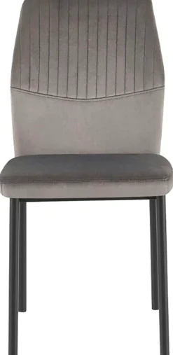 OTTO home Esszimmerstuhl »Nora« (Set) 4 Stk.moderne Samtstühle mit Kontrastnähten und schwarzem Metallgestell
