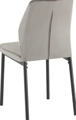 OTTO home Esszimmerstuhl »Nora« (Set) 4 Stk.moderne Samtstühle mit Kontrastnähten und schwarzem Metallgestell